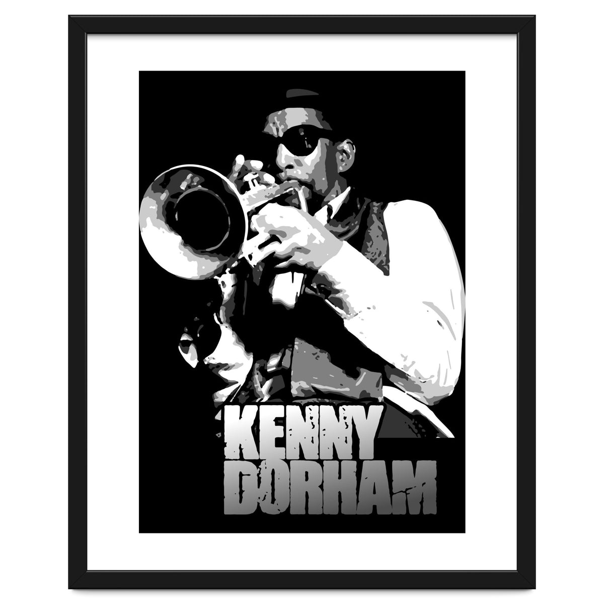 Kenny Dorham Jazz Trumpeter in Grayscale