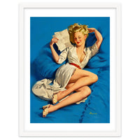 Pinup Sexy Girl Reading A Love Letter
