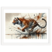 Dynamic Tiger In Motion