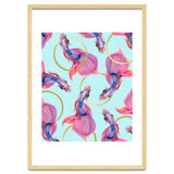 HullaHoops, Eclectic Colorful Fish Graphic Design, Animals Gold Rings Surrealism Quirky thumbnail