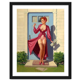 Pinup Girl With Accident At Her Door thumbnail