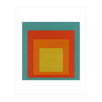 JOSEF ALBERS - HOMAGE TO THE SQUARE GREEN RED YELLOW ORANGE  (Print Only)