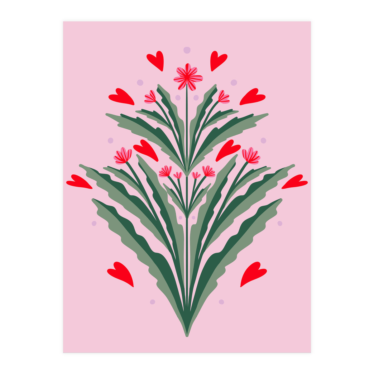 Hearts And Flowers Sum (Print Only)