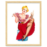 Pinup Blonde Posing With Ice Cream thumbnail