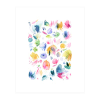 Abstract Watercolor Summer Flowers I (Print Only)