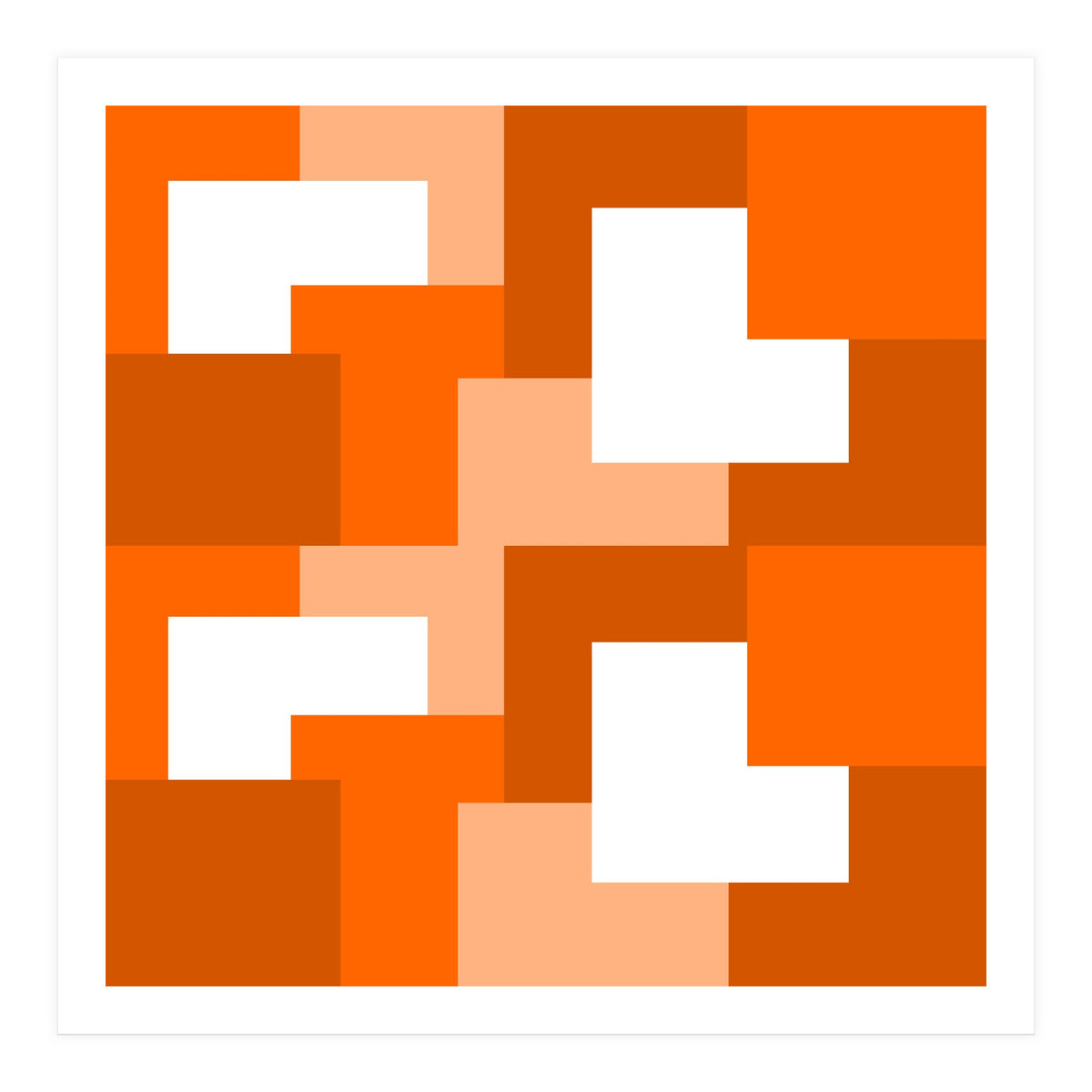 Orange Abstract Square Tiles (Print Only)