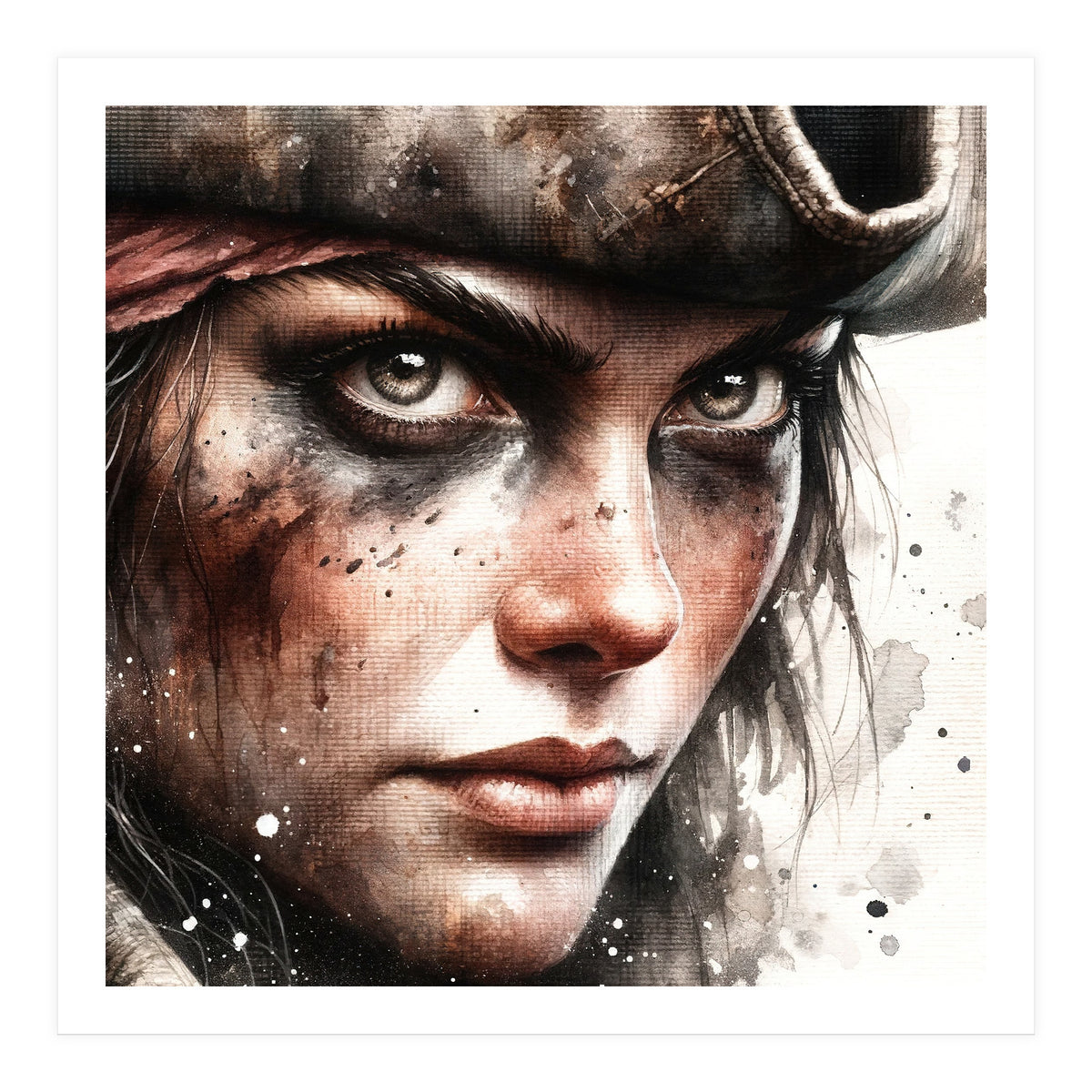 Fierce Pirate Captain Portrait (Print Only)