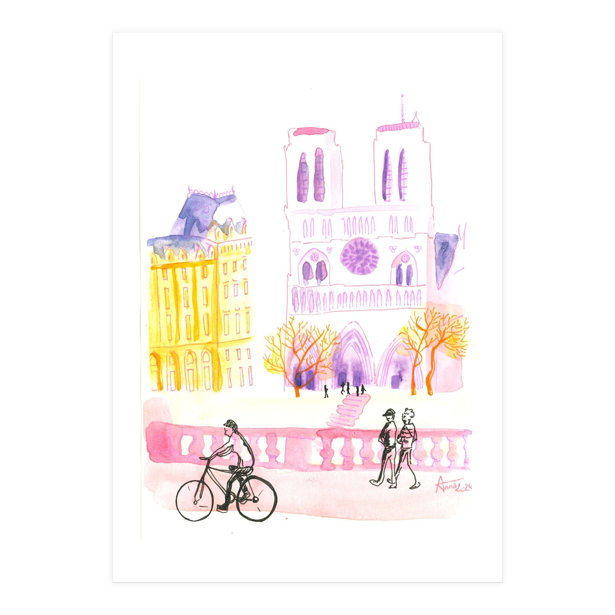 Paris Notre-dame Pink (Print Only)