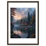 Serene Lakeside Retreat in Autumn Forest thumbnail