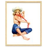 Pinup Texas Girl With White Cowboy Hat thumbnail