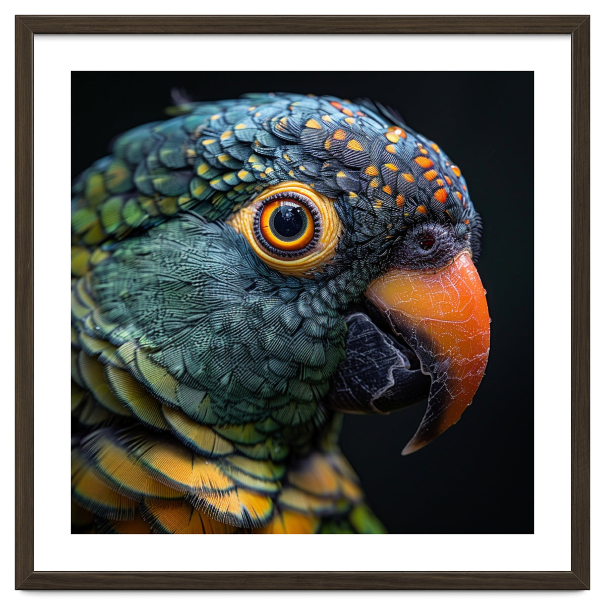 Close Up Of A Colorful Parrot's Face