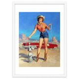 Pinup Cowgirl Showing A New Dog Trick thumbnail