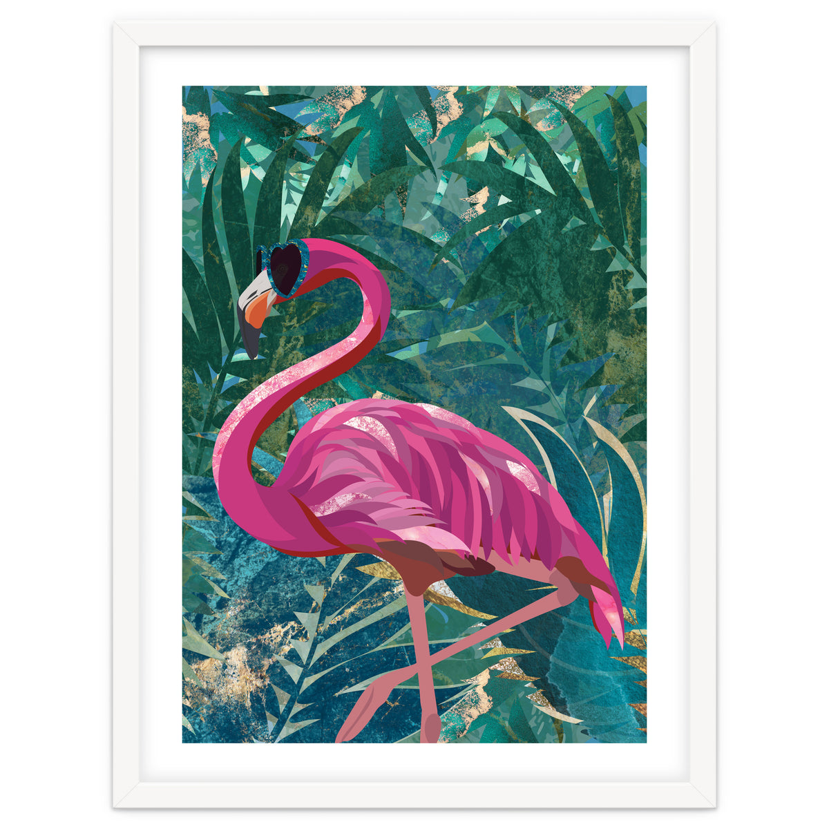 Flamingo in the jungle
