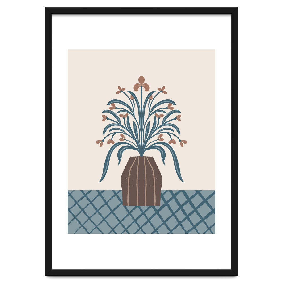 Earthy Modern Vase with Florals