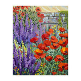 Vibrant Summer Poppy and Lavender Garden Oil Painting (Print Only) thumbnail