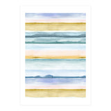 Relaxing Calm Stripes Blue Yellow (Print Only) thumbnail