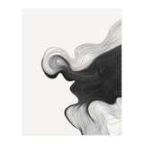 Abstract Black And White Wavy Lines Flowing Organic Shape (Print Only) thumbnail