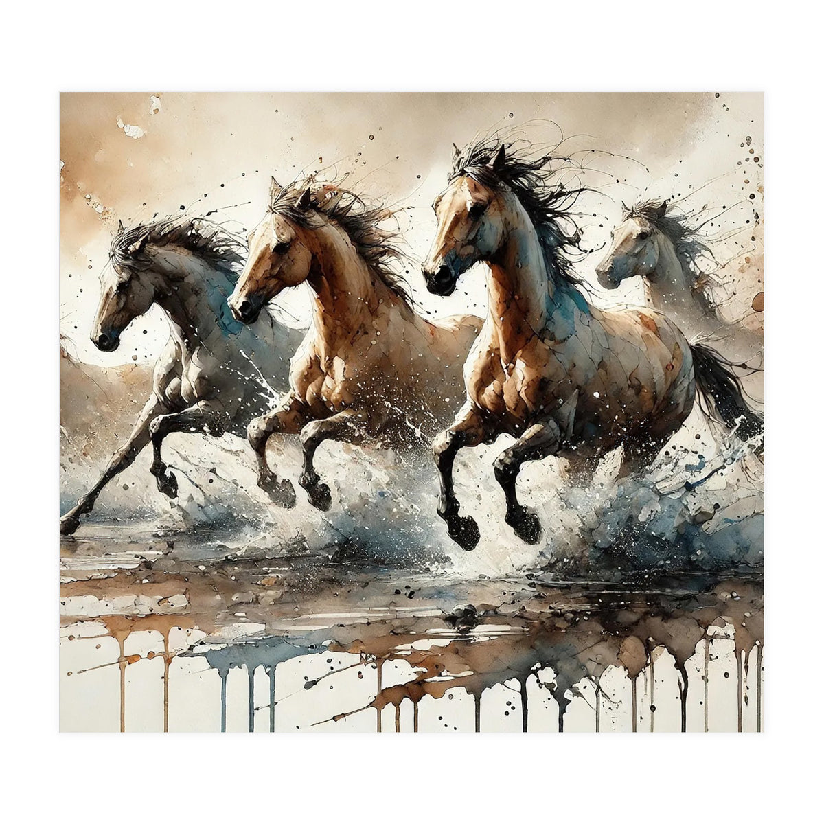 Wild Horses Rush (Print Only)