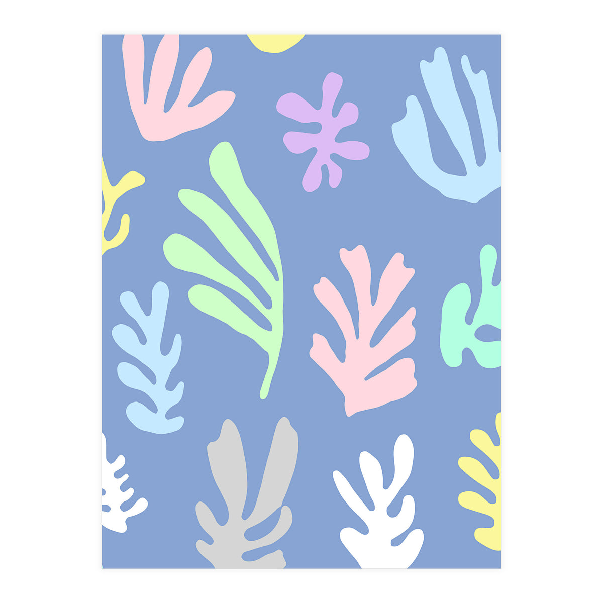 Matisse Colorful Leaves Blue (Print Only)