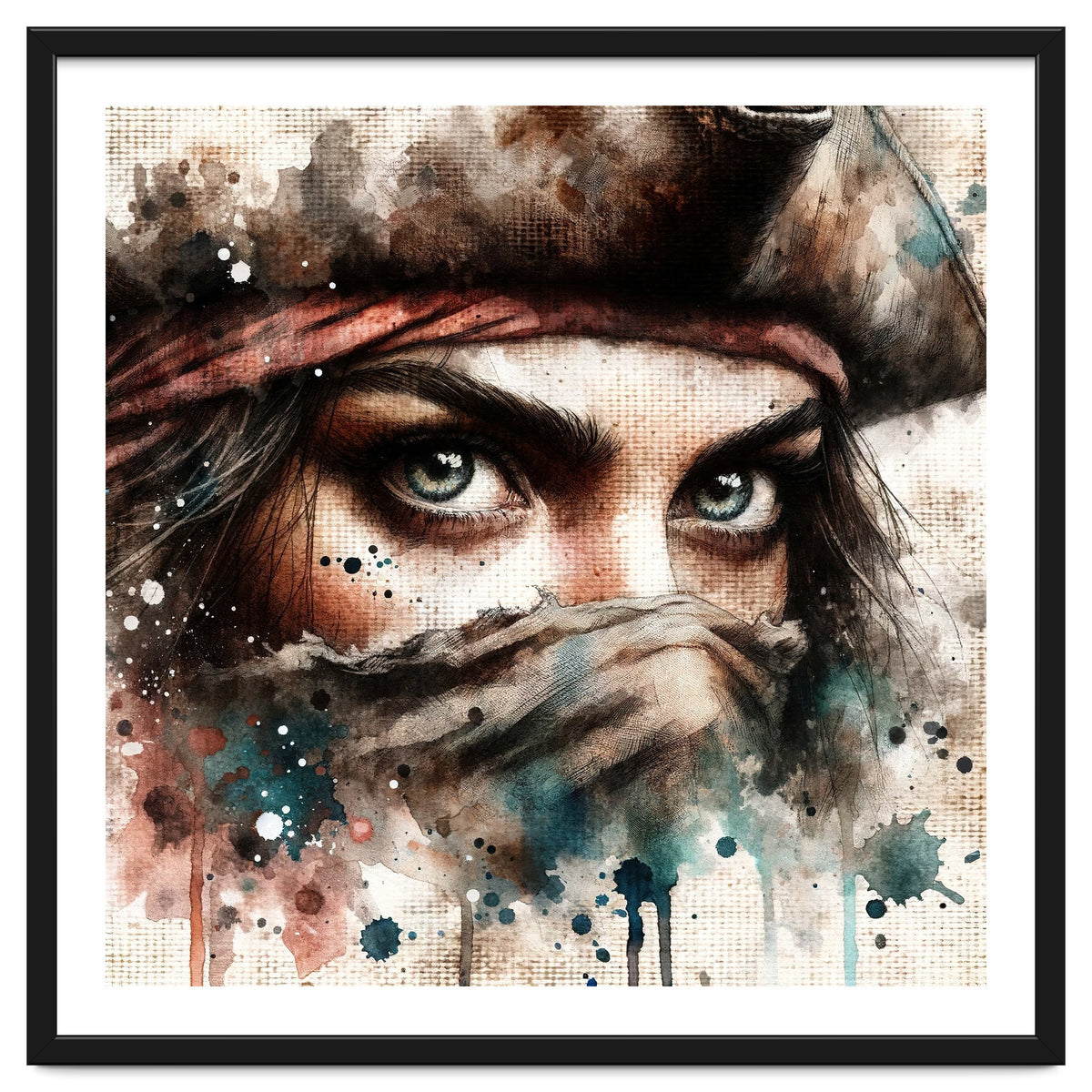 Watercolor Pirate Woman #1