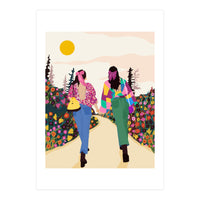 Besties, Best Friends Friendship Fashion, Girl Power Empower Bohemian Travel Companion Soulmates Gift (Print Only)