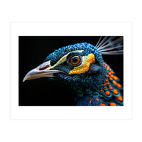 Close Up Of A Peacock Bird Head Eye (Print Only)