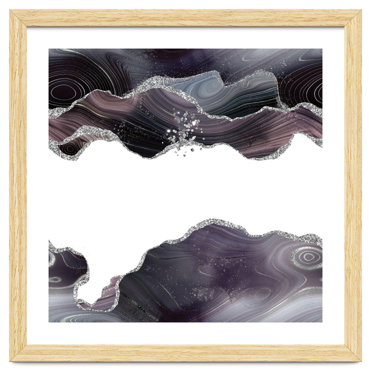 Black & Silver Glitter Agate Texture 07