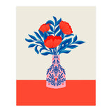 Poppies in a vase - red and blue (Print Only) thumbnail