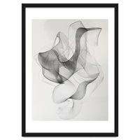 Abstract Black And White Swirling Lines Art
