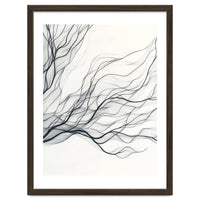 Abstract Black Branching Lines Flowing