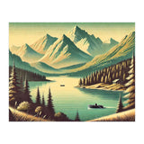 Vintage Alpine Lake Poster (Print Only) thumbnail