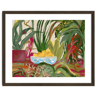 Tropical Table of Lemons still life expressionism oil