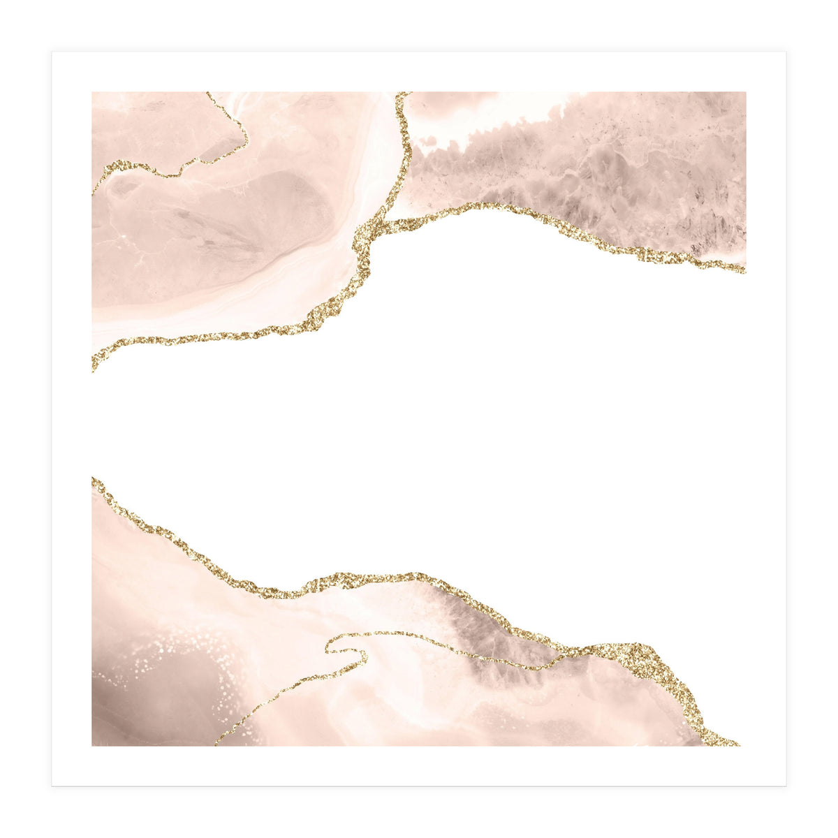 Ivory & Gold Agate Texture 06  (Print Only)