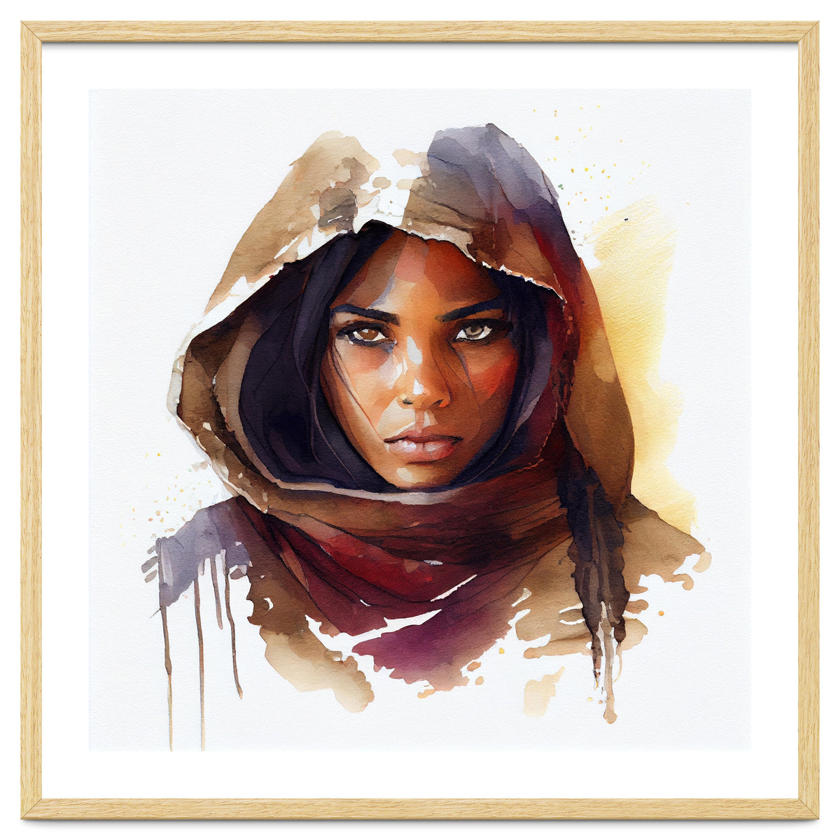 Watercolor Tuareg Woman #3