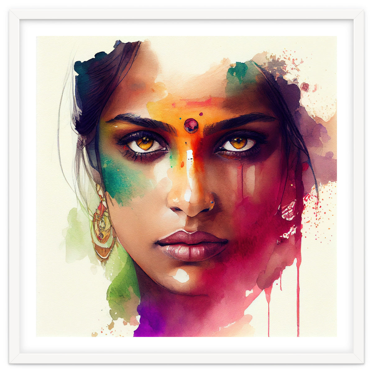 Watercolor Hindu Woman #2