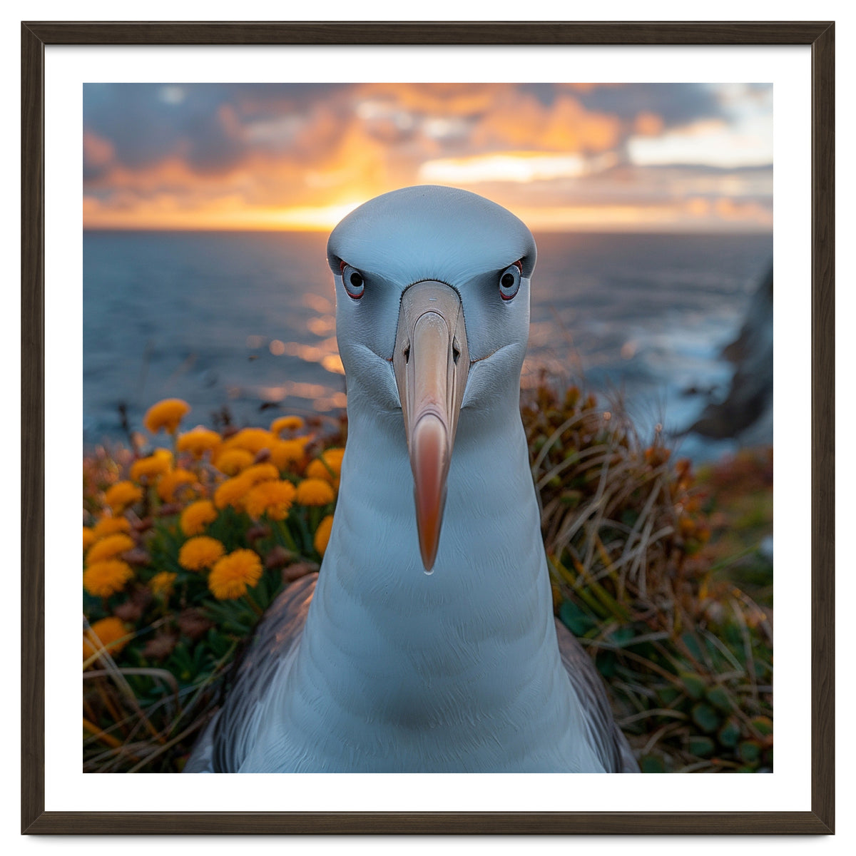 Albatross Bird With Intense Gaze By The Sea