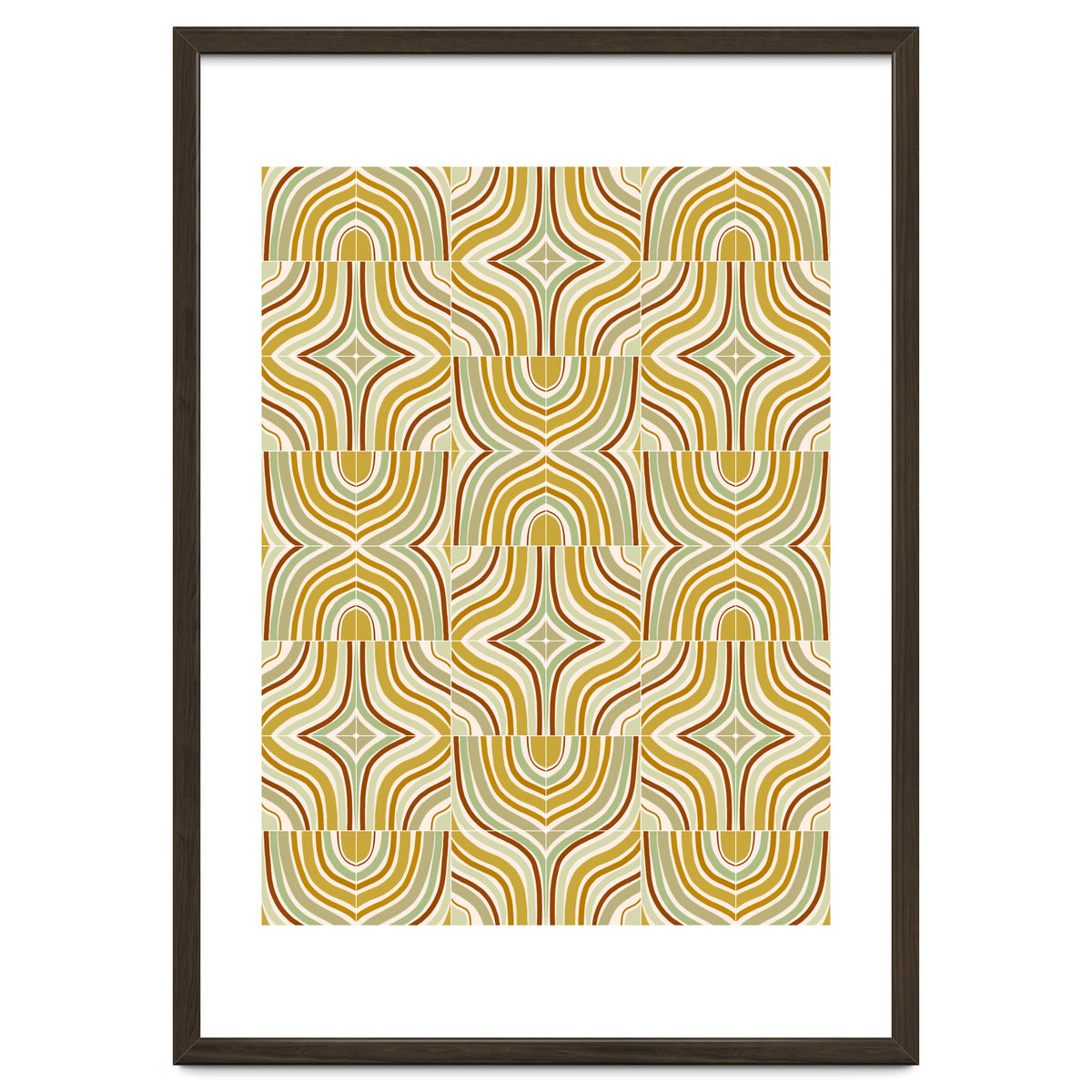 Ochre Retro Marbled Tiles