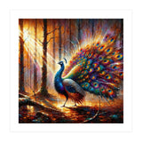 Majestic Peacock In Enchanted Forest (Print Only) thumbnail