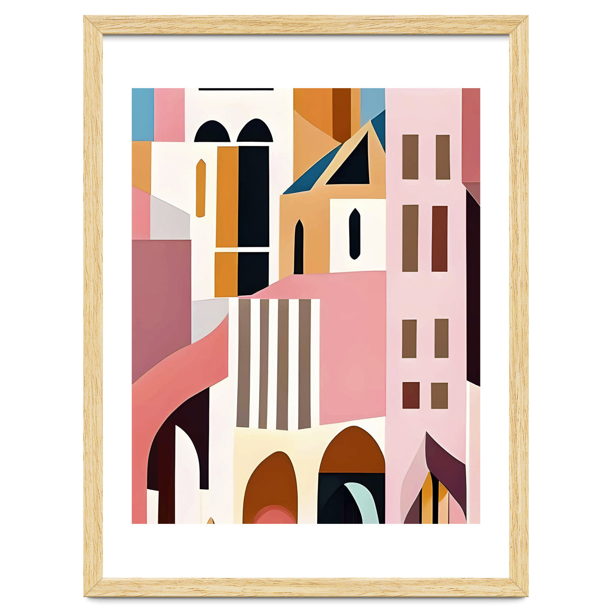 Moroccan City, Pastel Architecture Cityscape Buildings, Travel Eclectic Modern Bohemian Houses