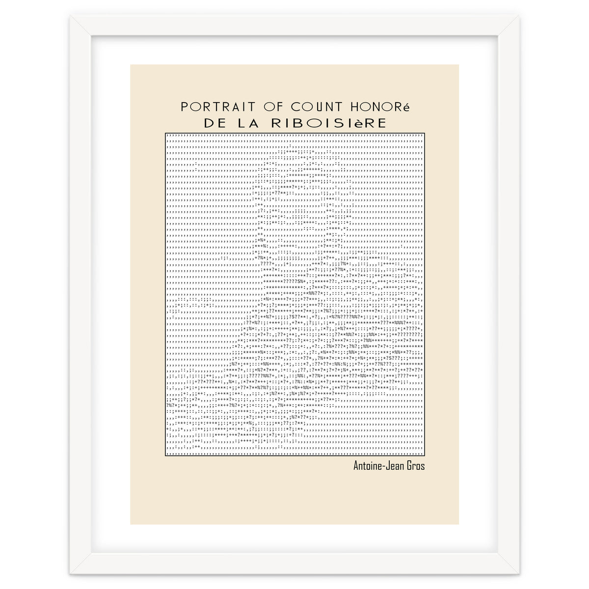 Portrait of Count Honoré de La Riboisière – Antoine-Jean Gros (ascii art)