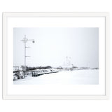 Street light and Bench in Winter snowscape thumbnail