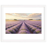 Provençal Sunset: Lavender Field Landscape