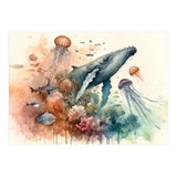 Whale And Jellyfish Watercolor (Print Only) thumbnail