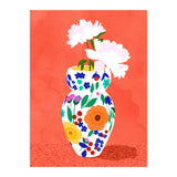 The Flowerpot, Floral Nature Watercolor Painting, Eclectic Bohemian Blossom Plants, Maximalism Contemporary Boho (Print Only) thumbnail