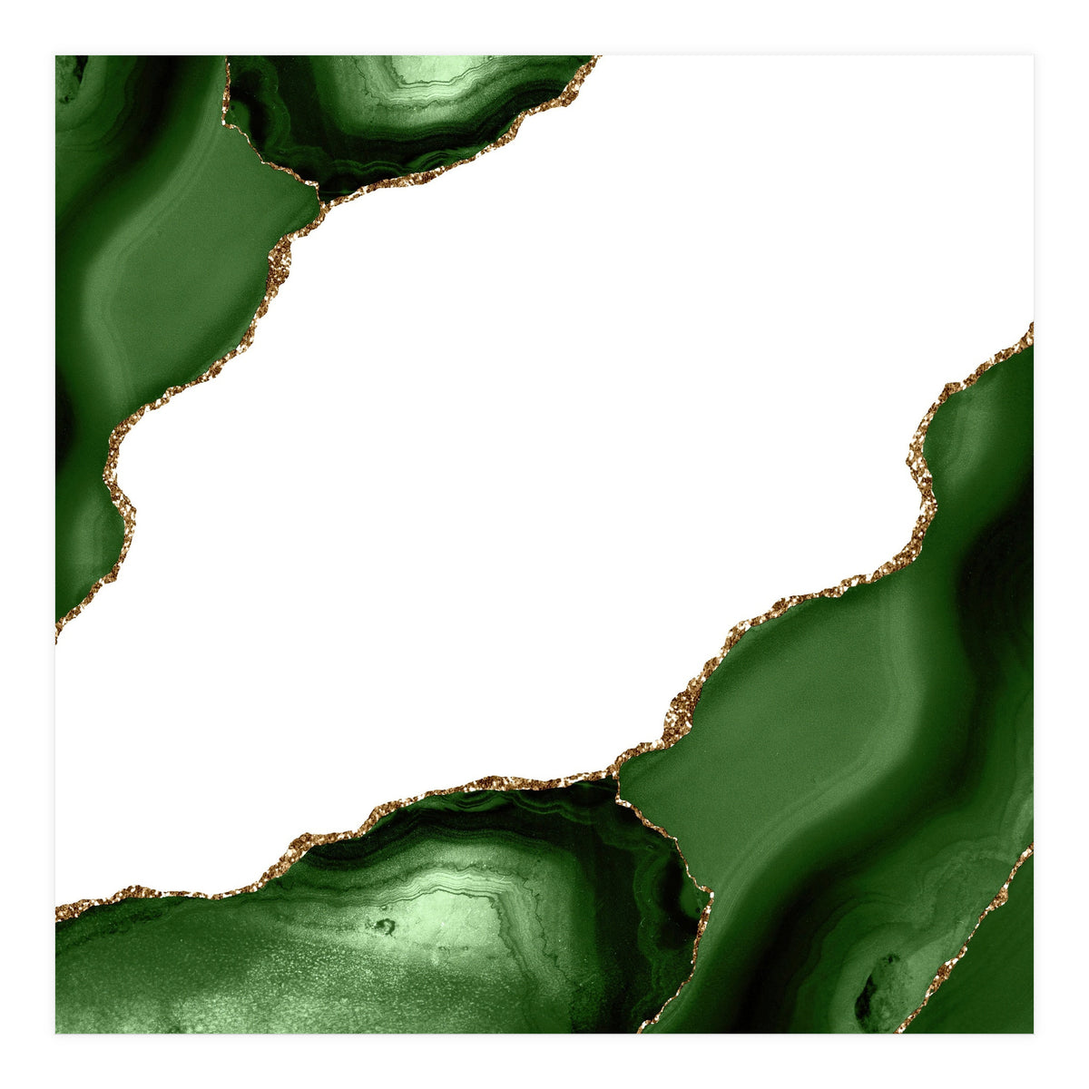 Green & Gold Agate Texture 22 (Print Only)