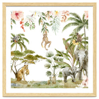 Watercolor Wild Animals Jungle