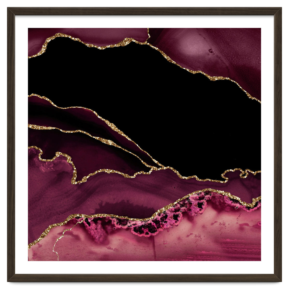 Burgundy & Gold Agate Texture 14