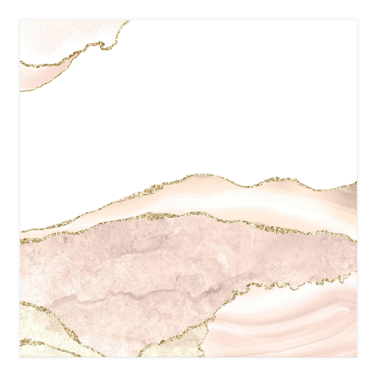 Ivory & Gold Agate Texture 08  (Print Only)