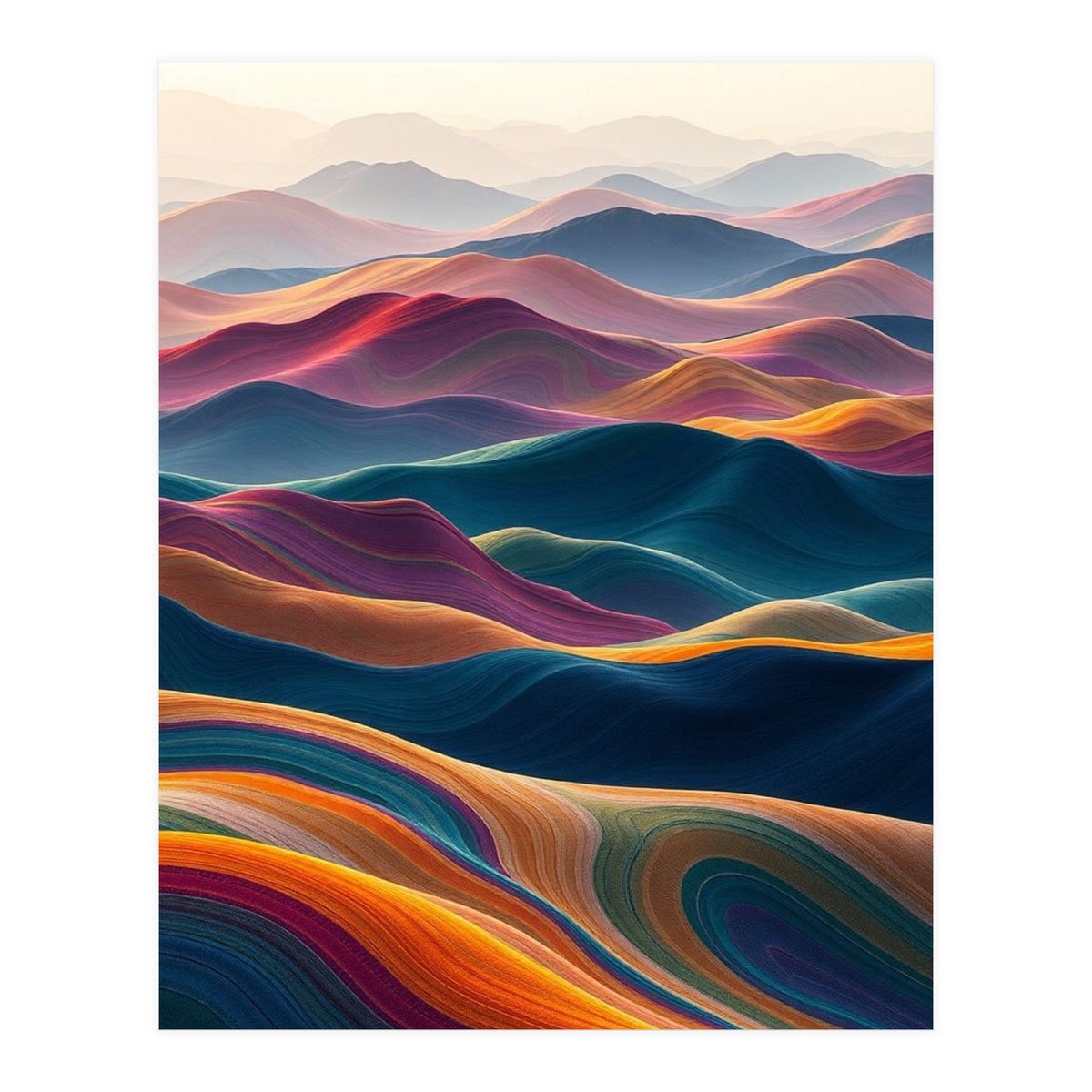 Colorful Abstract Mountain Dunes Art Print (Print Only)