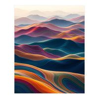 Colorful Abstract Mountain Dunes Art Print (Print Only)
